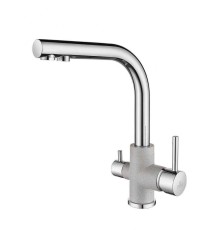 Смеситель Paulmark Essen Es213011-GRCR для кухонной мойки, cерый / хром