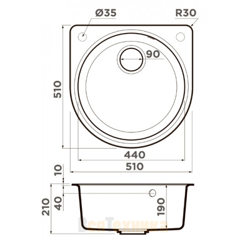 Кухонная мойка Omoikiri Akegata 51-SA