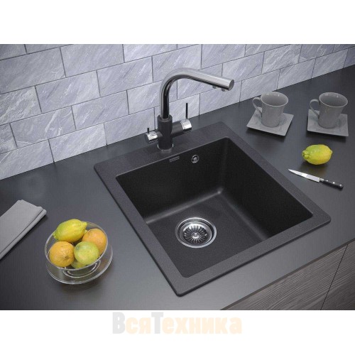 Мойка кухонная Paulmark ZEMAR PM104651-BL черный, 460х510 мм