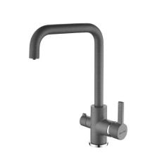 Смеситель Paulmark Logas Lo213021-402 для кухонной мойки, серый металлик