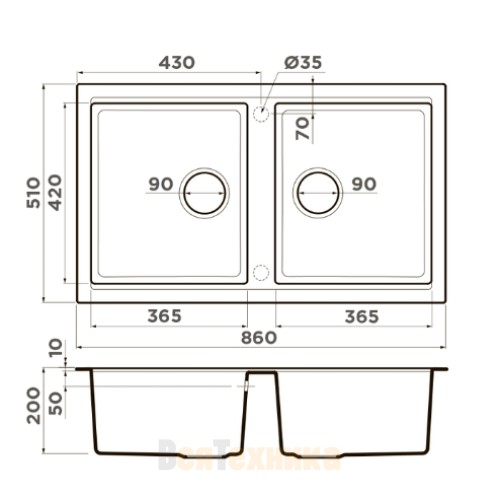 Кухонная мойка Omoikiri Tedori 86-2-BE 4993925
