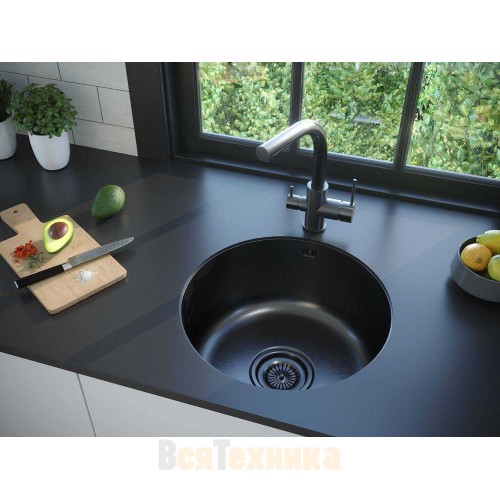 Кухонная мойка Paulmark Werra PM404646-GM, вороненая сталь