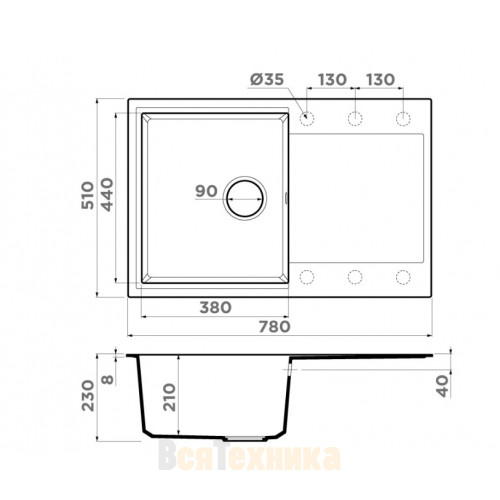 Кухонная мойка Omoikiri Daisen 78T-BL