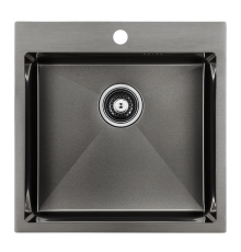 Кухонная мойка Paulmark Kroner PM215151-GM, вороненая сталь