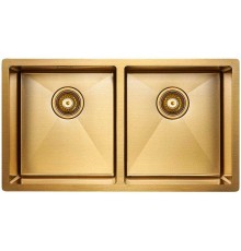 Кухонная мойка Paulmark Dopplet PM507844-BG, брашированное золото AISI304