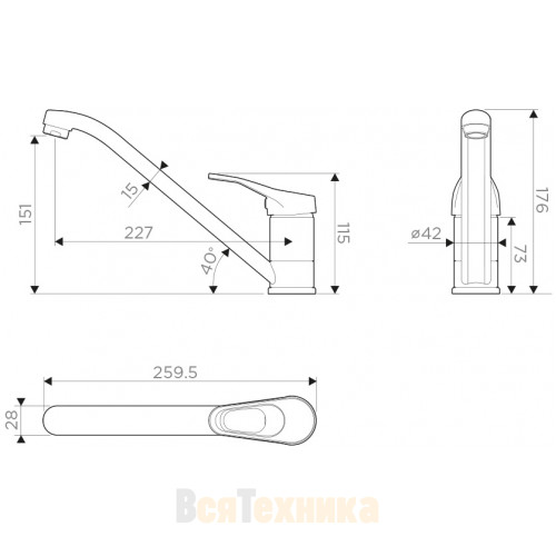 Смеситель Omoikiri Kado-C