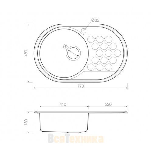 Кухонная мойка Omoikiri Kasumigaura 77-AB-L