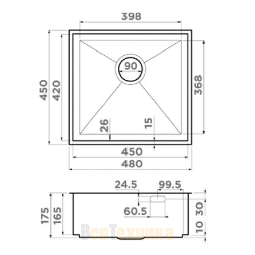 Кухонная мойка Omoikiri Kasen 48-26-INT-LG