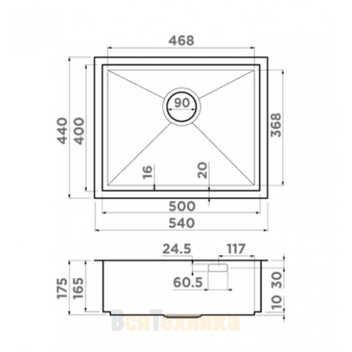 Кухонная мойка Omoikiri Kasen 54-16-INT-LG