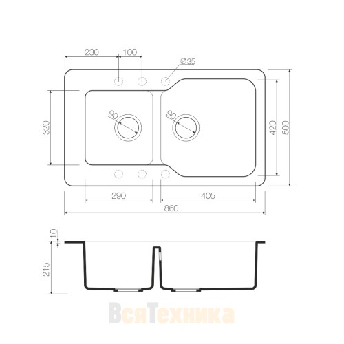 Кухонная мойка Omoikiri Maru 86-2-WH