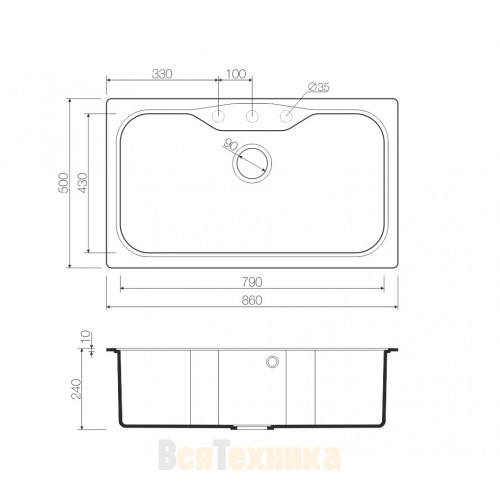 Кухонная мойка Omoikiri Maru 86-BL