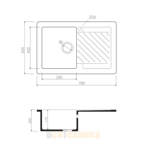 Кухонная мойка Omoikiri Michishio OIK-78-1-GR-BL