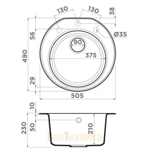 Кухонная мойка Omoikiri Miya 50R-BE