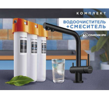 Смеситель Комплект Omoikiri Nagano (графит) + Pure drop Lite