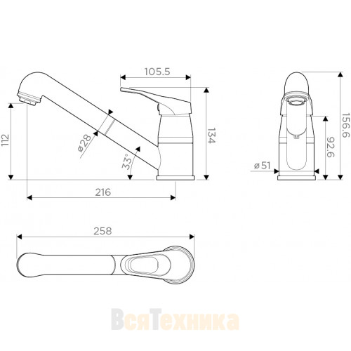 Смеситель Omoikiri Tateyama-BL