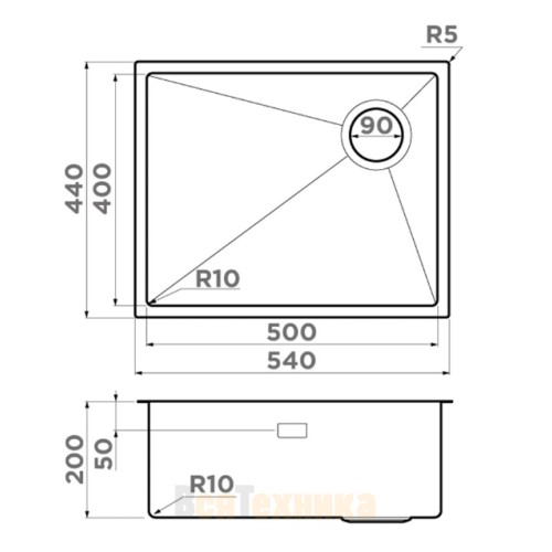 Мойка Omoikiri TAKI 54-U/IF-Side SF-LG 4997092