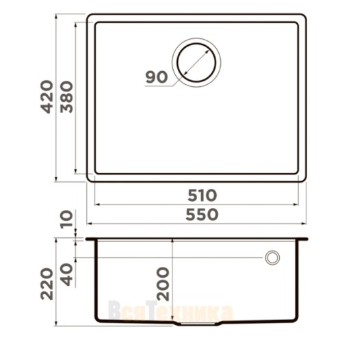Кухонная мойка Omoikiri Tedori 54-U-WH