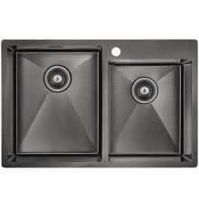 Кухонная мойка Paulmark Berman PM517851-GM, вороненая сталь AISI304