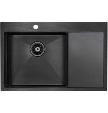 Кухонная мойка Paulmark Elde PM807851-GML, вороненая сталь