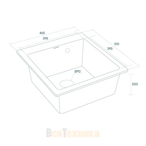 Мойка кухонная Paulmark ZEMAR PM104651-BL черный, 460х510 мм