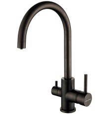 Смеситель Paulmark Essen Es213211-GM для кухонной мойки, вороненая сталь