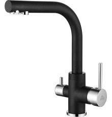 Смеситель Paulmark Essen Es213011-418 для кухонной мойки, черный металлик