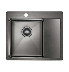 Кухонная мойка Paulmark Alster PM825951-GML, вороненая сталь, левая AISI304