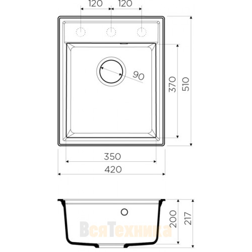 Кухонная мойка Omoikiri Daisen 42-BL