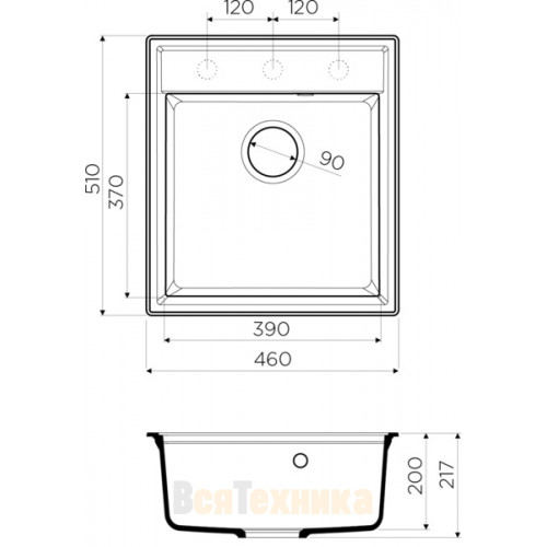 Кухонная мойка Omoikiri Daisen 46-BL