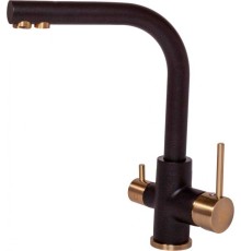 Смеситель Paulmark Essen Es213011-418Br для кухонной мойки, черный металлик бронза