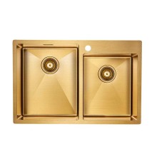 Кухонная мойка Paulmark Berman PM517851-BG, брашированное золото AISI304