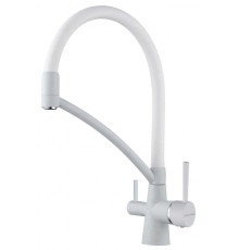 Смеситель Paulmark Siegen Si213111-431TW для кухонной мойки, белый матовый полностью