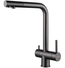 Смеситель Paulmark Skalen Sk213020-GM для кухонной мойки, вороненая сталь
