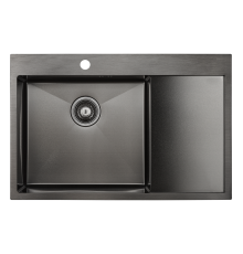 Кухонная мойка Paulmark Atlan PM217851-GML, вороненая сталь