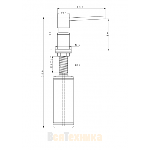 Дозатор Paulmark KRAFT D003-G золото