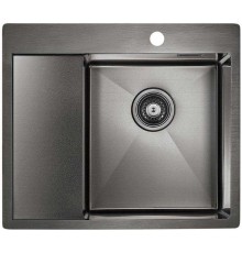 Кухонная мойка Paulmark Alster PM825951-GMR, вороненая сталь, правая AISI304
