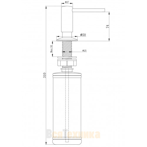 Дозатор для жидкого мыла Paulmark DECUS D004-401, антрацит