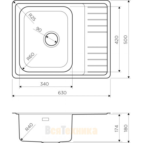 Кухонная мойка Omoikiri Sagami 63-IN-L