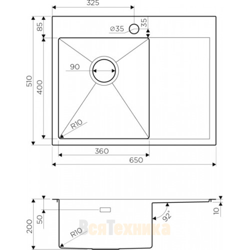 Кухонная мойка Omoikiri Akisame 65-IN-R