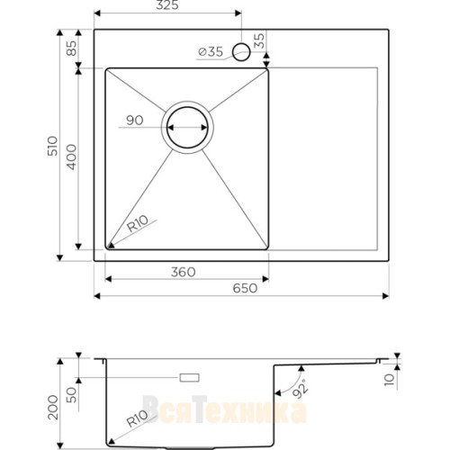 Кухонная мойка Omoikiri Akisame 65-LG-L