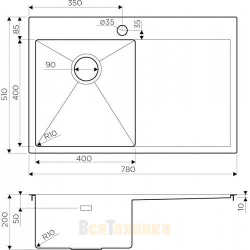 Кухонная мойка Omoikiri Akisame 78-IN-L