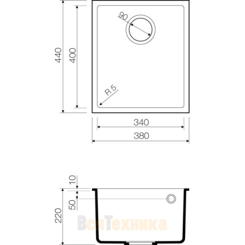Кухонная мойка Omoikiri Bosen 38-U-BL
