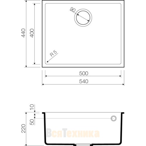 Кухонная мойка Omoikiri Bosen 54-U-PL