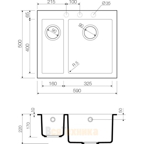 Кухонная мойка Omoikiri Bosen 59-2-EV 4993225