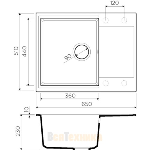 Кухонная мойка Omoikiri Daisen 65-BE 4993678