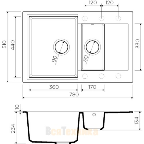 Кухонная мойка Omoikiri Daisen 78-2-SA 4993417