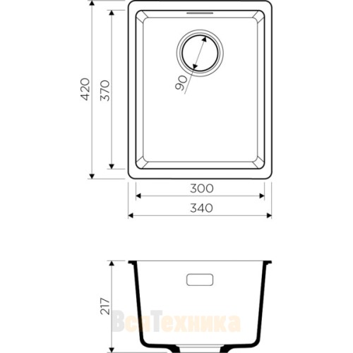 Кухонная мойка Omoikiri Kata 34-U-CA 4993378