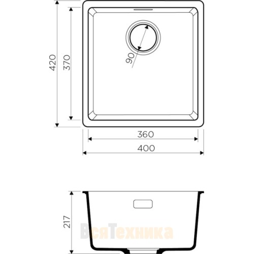 Кухонная мойка Omoikiri Kata 40-U-GR 4993397