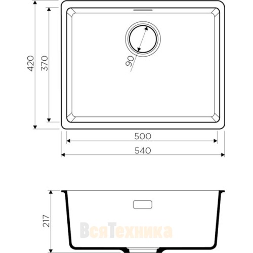 Кухонная мойка Omoikiri Kata 54-U-BE 4993408