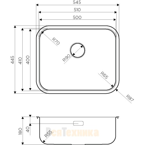 Кухонная мойка Omoikiri Omi 54-U/IF-IN